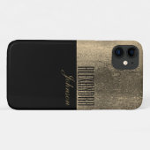 Coques Case-Mate iPhone Or jaune et noir Nom simple (Dos (Horizontal))