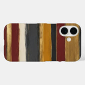 Coques Case-Mate iPhone Or jaune rouge et rayures grises (Verso (horizontal))
