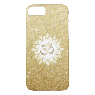 Coque iPhone 7 Or Lotus et parties scintillantes d'or de symbole