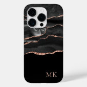 Coques Case-Mate iPhone Or Moderne & Agate Noire (Verso)