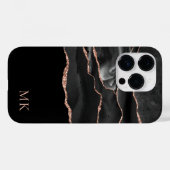 Coques Case-Mate iPhone Or Moderne & Agate Noire (Verso (horizontal))