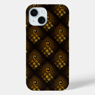 Coque Pour iPhone 15 Or Moderne Bohème Élégant Motif d'Art Abstrait #50