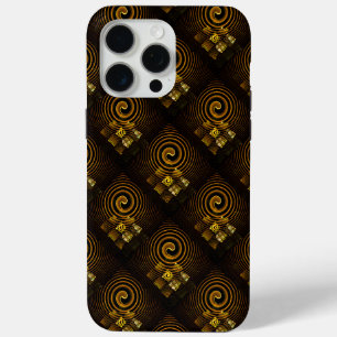Coque iPhone 15 Pro Max Or Moderne Boho Élégant Motif d'Art Abstrait #502