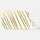 Coques Case-Mate iPhone Or moderne et monogramme (Verso (horizontal))