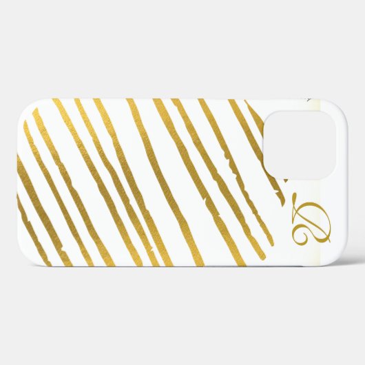 Coques Case-Mate iPhone Or moderne et monogramme (Verso (horizontal))