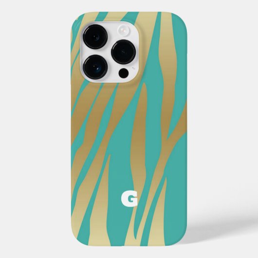 Coques Case-Mate iPhone Or moderne et Turquoise bleu (Verso)