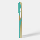 Coques Case-Mate iPhone Or moderne et Turquoise bleu (Verso / Gauche)