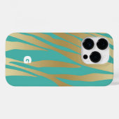 Coques Case-Mate iPhone Or moderne et Turquoise bleu (Verso (horizontal))