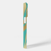 Coques Case-Mate iPhone Or moderne et Turquoise bleu (Verso / Droite)