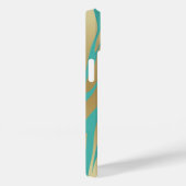 Coques Case-Mate iPhone Or moderne et Turquoise bleu (Verso / Droite)