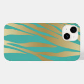 Coques Case-Mate iPhone Or moderne et Turquoise bleu (Verso (horizontal))