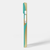 Coques Case-Mate iPhone Or moderne et Turquoise bleu (Verso / Gauche)