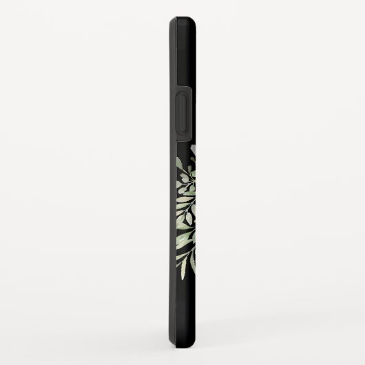 Coques Case-Mate iPhone Or Monogramme Chic Vert Noir (Dos/Droite)