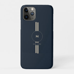 Case-Mate iPhone Case Or Monogramme Initial Luxe Minuit Marine iPhone