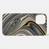 Coques Case-Mate iPhone Or noir argent agate liquide marbre Coque-Mate iP (Verso (horizontal))