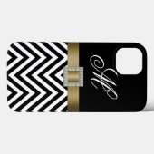 COQUES Case-Mate iPhone OR NOIR CHEVRON VOTRE MONOGRAM (Verso (horizontal))