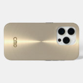 Coques Case-Mate iPhone Or pâle métalliséTexture aspect acier inoxydable (Verso (horizontal))