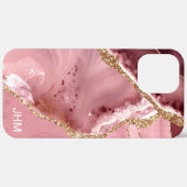 Coques Case-Mate iPhone Or Rose Gold Agate Moderne (Retour (horizontal))