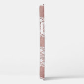 Coques Case-Mate iPhone Or rose métallique, texture dentelle blanc cassé. (Verso / Droite)