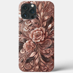 Case-Mate iPhone Case Or rose moderne élégant avec courbe florale3