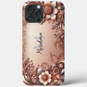 Coques Case-Mate iPhone Or rose moderne et élégant et fleurs5 (Verso)