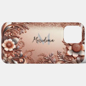 Coques Case-Mate iPhone Or rose moderne et élégant et fleurs5 (Verso (horizontal))