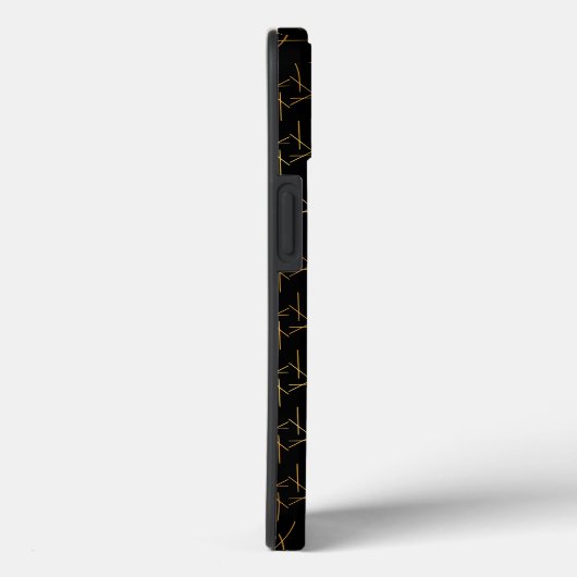 Coques Case-Mate iPhone Or sur noir | Design moderne (Verso / Droite)