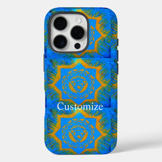 Coques Case-Mate iPhone or sur symbole tantrique bleu (Verso)