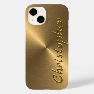 Coque Pour iPhone 14 Or titane acier inoxydable métal