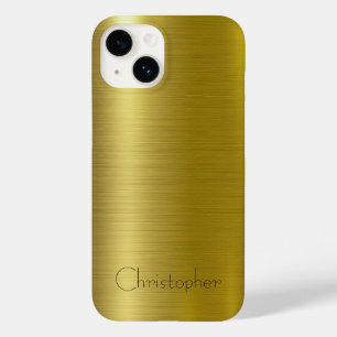 Coque Pour iPhone 14 Or titane acier inoxydable métal