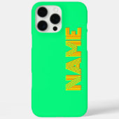 Coques Case-Mate iPhone Orange 3D jaune Nom moderne | Funny Spring Green (Verso)