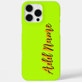 Coques Case-Mate iPhone Orange 3D Noir Nom moderne | Funny Neon Lime (Verso)