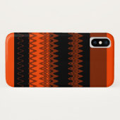 Coques Case-Mate iPhone Orange Black Chevron Zigzag Stripes (Dos (Horizontal))
