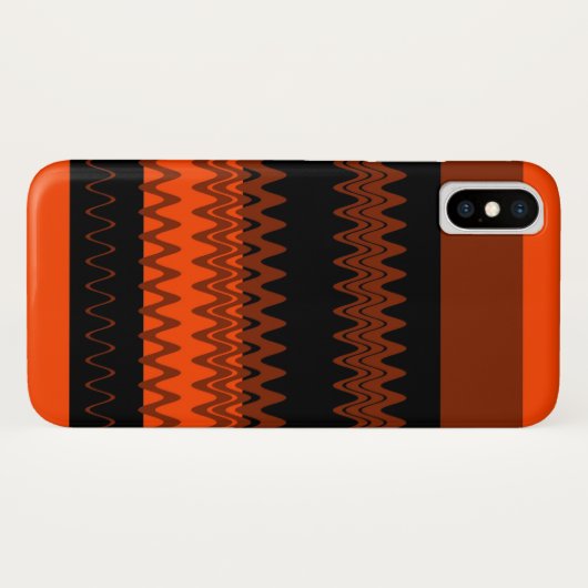 Coques Case-Mate iPhone Orange Black Chevron Zigzag Stripes (Dos (Horizontal))