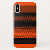 Coques Case-Mate iPhone Orange Black Chevron Zigzag Stripes (Dos)