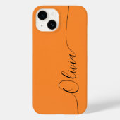 Coques Case-Mate iPhone Orange Black Elegant Calligraphie Nom du script (Verso)