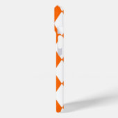 Coques Case-Mate iPhone Orange blanc Arlequin Diamants Checkers Design (Verso / Gauche)