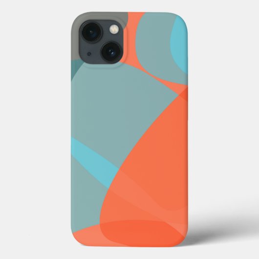 Coques Case-Mate iPhone Orange, bleu, moderne, tendance ondulé formes orga (Verso)