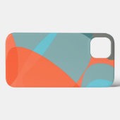 Coques Case-Mate iPhone Orange, bleu, moderne, tendance ondulé formes orga (Verso (horizontal))