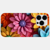 COQUES Case-Mate iPhone ORANGE BLEU ROSE BLANC 3-D FLEURS DE REGARDE (Verso (horizontal))