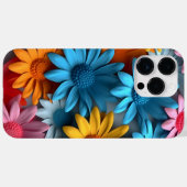 COQUES Case-Mate iPhone ORANGE BLEU ROSE BLANC 3-D FLEURS DE REGARDE (Verso (horizontal))