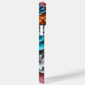 COQUES Case-Mate iPhone ORANGE BLEU ROSE BLANC 3-D FLEURS DE REGARDE (Verso / Droite)