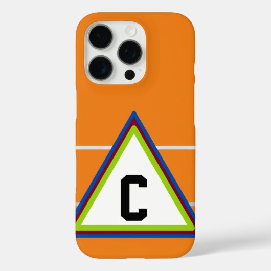 Coques Case-Mate iPhone Orange Bleu Vert Géométrique Monogrammé (Verso)