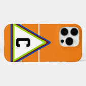 Coques Case-Mate iPhone Orange Bleu Vert Géométrique Monogrammé (Verso (horizontal))