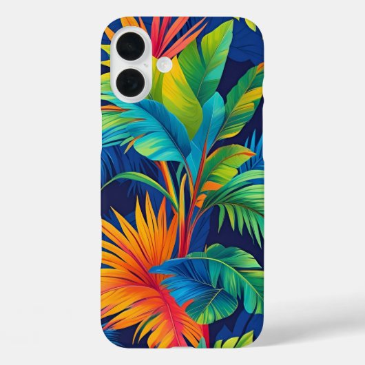 Coques Case-Mate iPhone Orange Blue Hawaii Plante Palm Feuille (Verso)