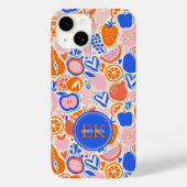 Coques Case-Mate iPhone Orange Blue Monogram Fruits Légumes (Verso)