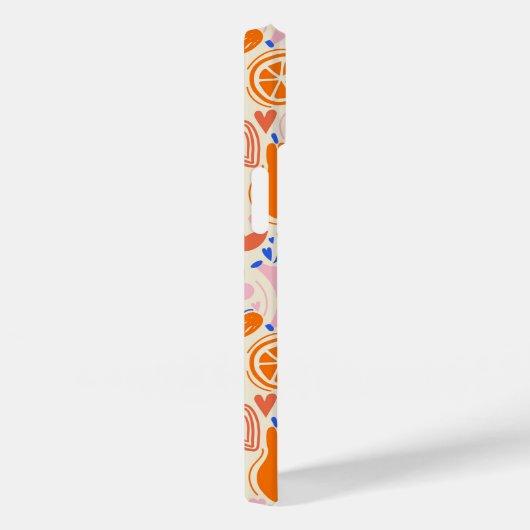 Coques Case-Mate iPhone Orange Blue Monogram Fruits Légumes (Verso / Droite)