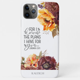Case-Mate iPhone Case Orange Bourgogne Floral Bible chrétienne Verse