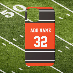 Case-Mate iPhone Case Orange Brown et White Sports Stripe