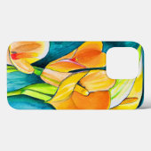 Coques Case-Mate iPhone Orange Calla fleurs de laine aquarelle art (Verso (horizontal))